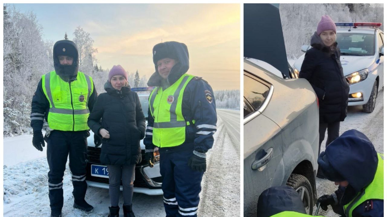 Сотрудники ГИБДД спасли шестерых человек в канун нового года на трассе в Свердловской области