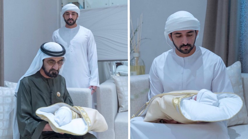 Наследник престола Дубая показал своего новорожденного сына