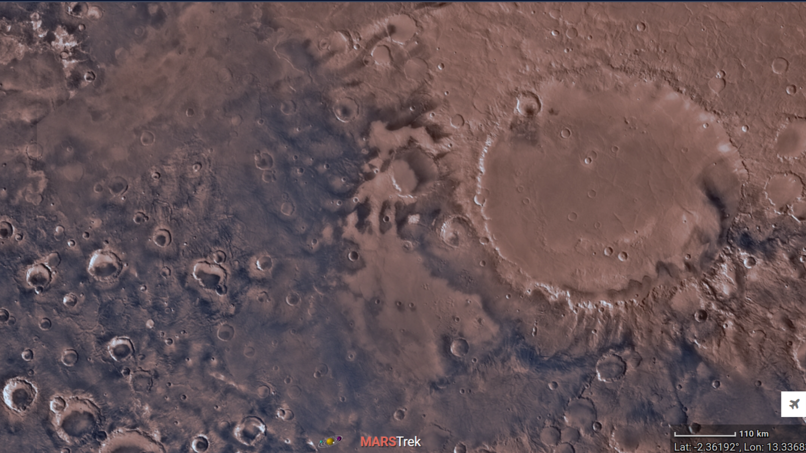 Интерактивная карта Марса появилась в Сети благодаря разработчикам NASA